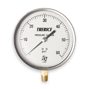 Trerice 4.5" 600CB, 1/4" LM - Contractor Gauge