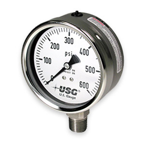 Trerice 4 1/2" 450B, 1/4" LM - Liquid Fillable Process Gauge