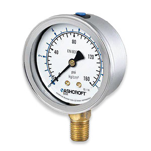 Ashcroft 4" 8008A, 1/4" LM - Liquid Fillable Fire Pump Replacement Gauge